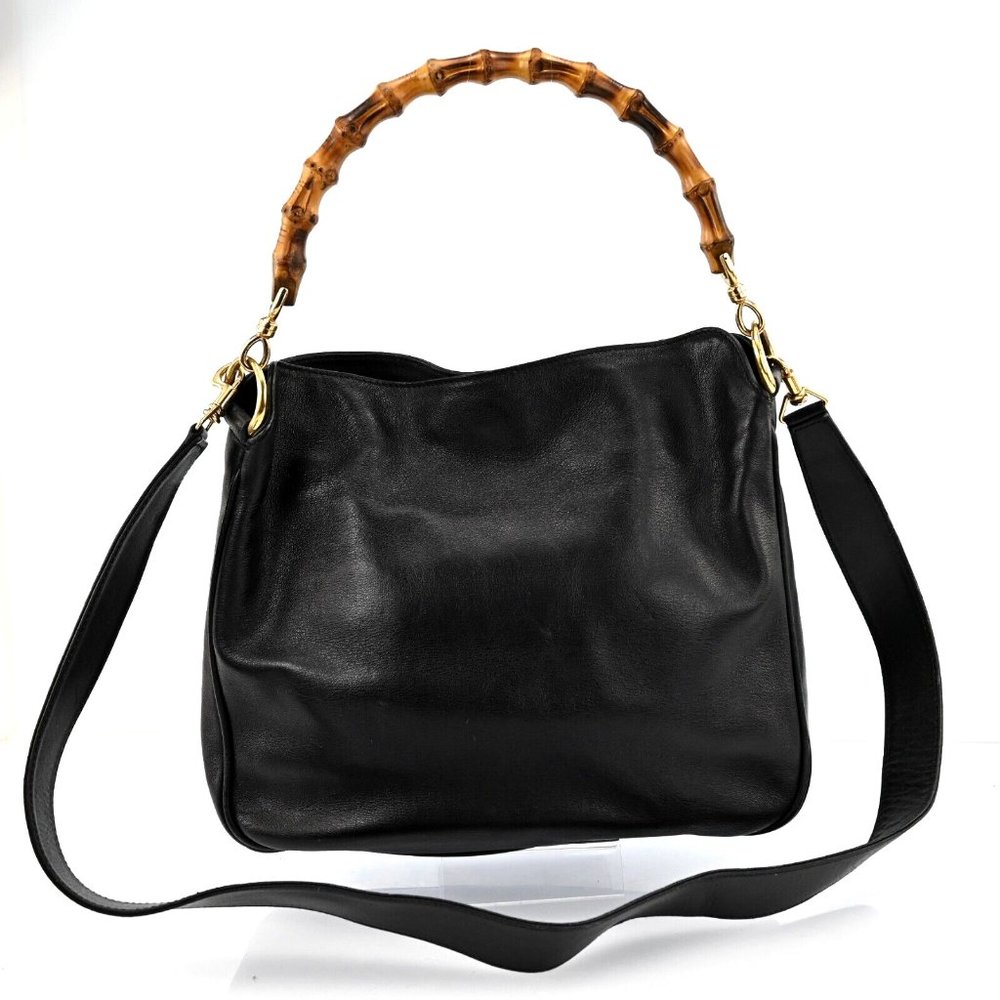 Auth Gucci Bamboo 2Way Shoulder Bag #45291G14B
